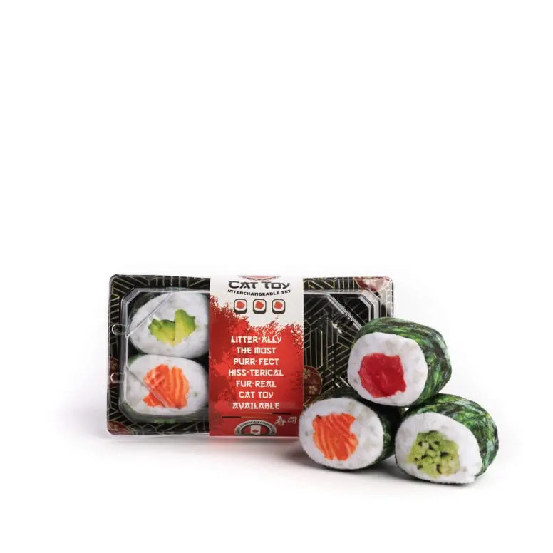 Fantastic Fabcat Sushi Roll-Style Interactive Cat Toy Set