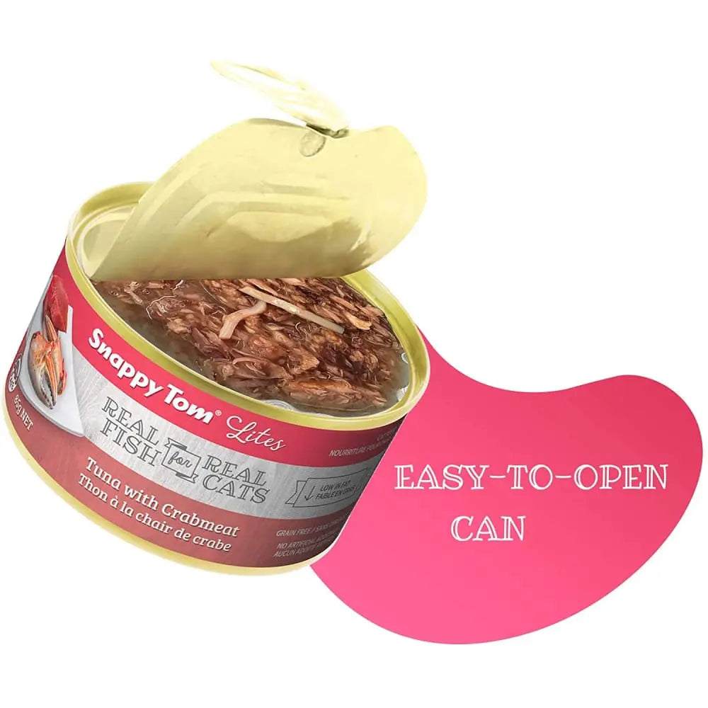 Snappy Tom Lite Canned Cat Food: Tuna with Crabmeat Delight