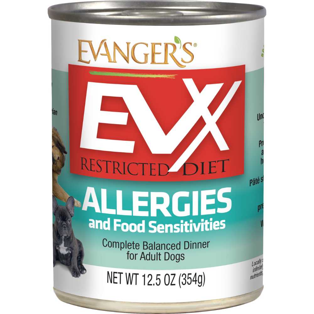 Evanger's EVX Wet Dog Food for Allergies & Food Sensitivities, 12 Packs of 12.5oz