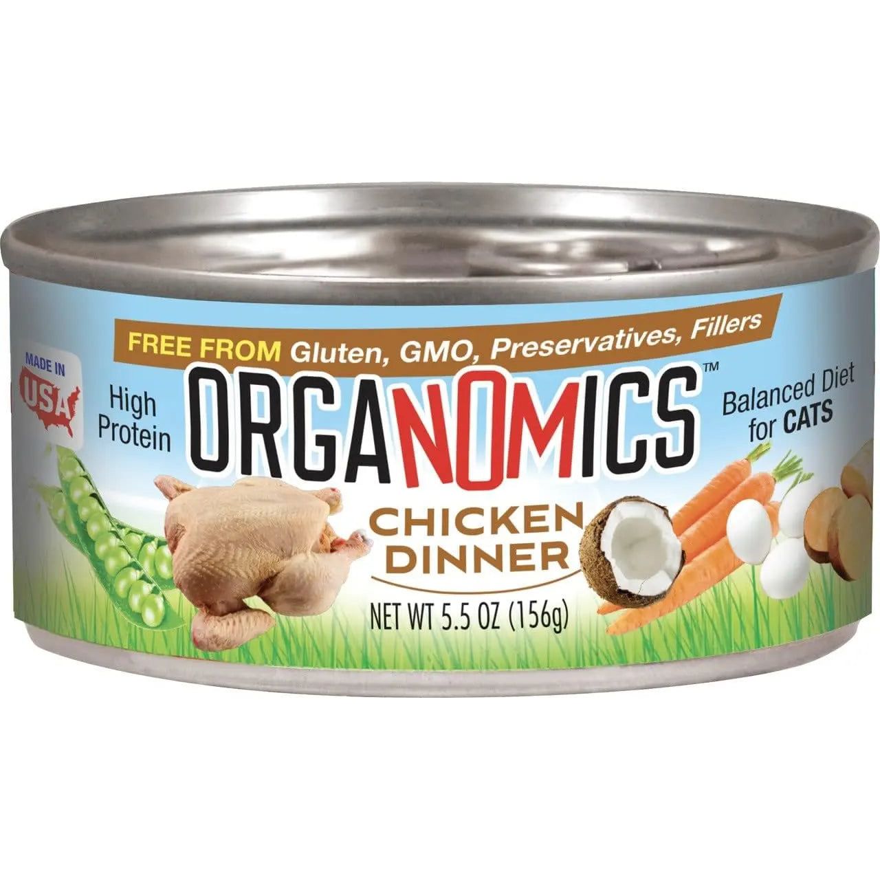 Evanger's OrgaNOMics Grain - Free Chicken Dinner Pate Wet Cat Food (24 Cans, 5.5oz Each)
