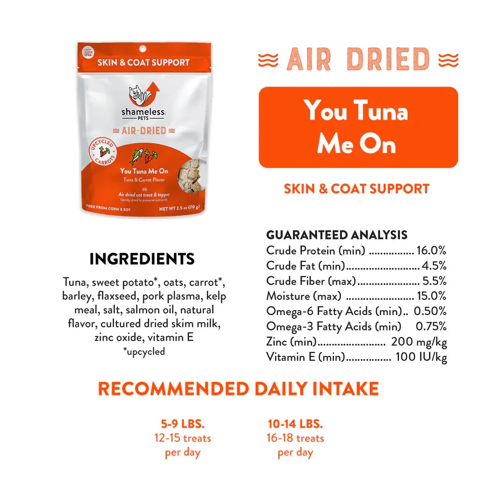 Shameless Pets Air-Dried Cat Treat and Topper - You Tuna Me On