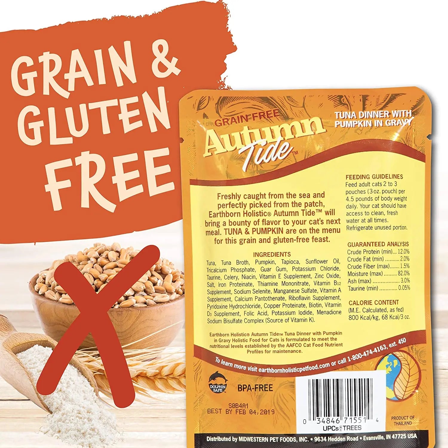 Earthborn Holistic Grain-Free 3 oz Wet Cat Food - Autumn Tide, 24 Pouches