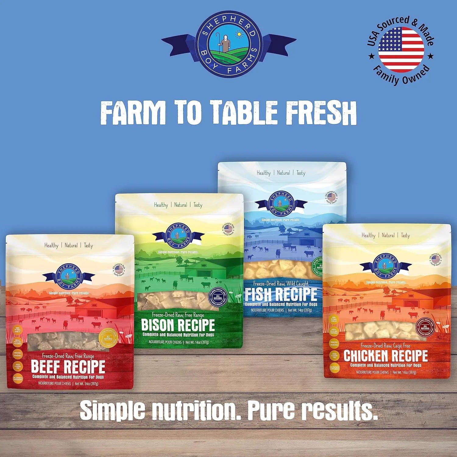 Shepherd Boy Farms Premium Freeze - Dried Beef - Based Recipe Dog Food, 14 - Ounce Package