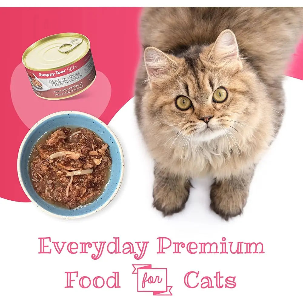 Snappy Tom Lite Canned Cat Food: Tuna with Crabmeat Delight