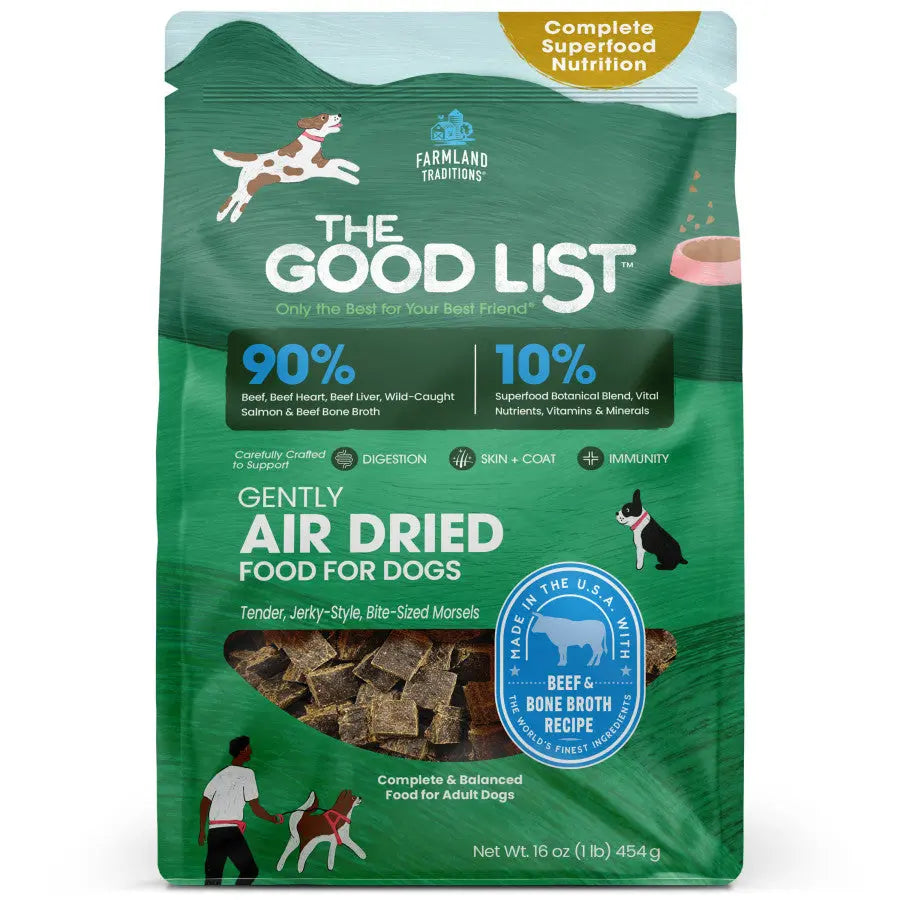 Farmland Traditions The Good List: Air - Dried Beef & Bone Broth Premium Dog Food