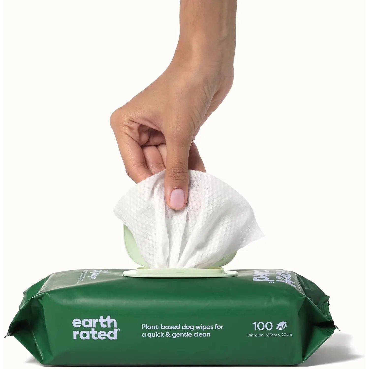 Earth Rated 100-Count Plant-Based Dog Grooming Wipes for Daily Pet Care
