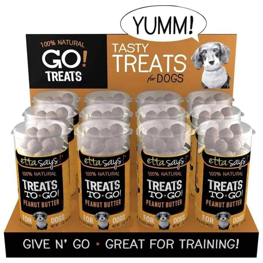Etta Says! 100% All - Natural Peanut Butter Dog Treats, 12 Pack (1.3 oz Each)