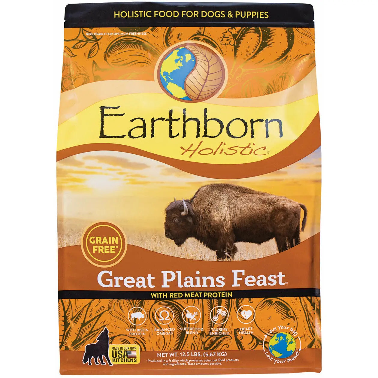 Earthborn Holistic® Grain-Free Premium Dog Food - Great Plains Feast™ with Bison Meal