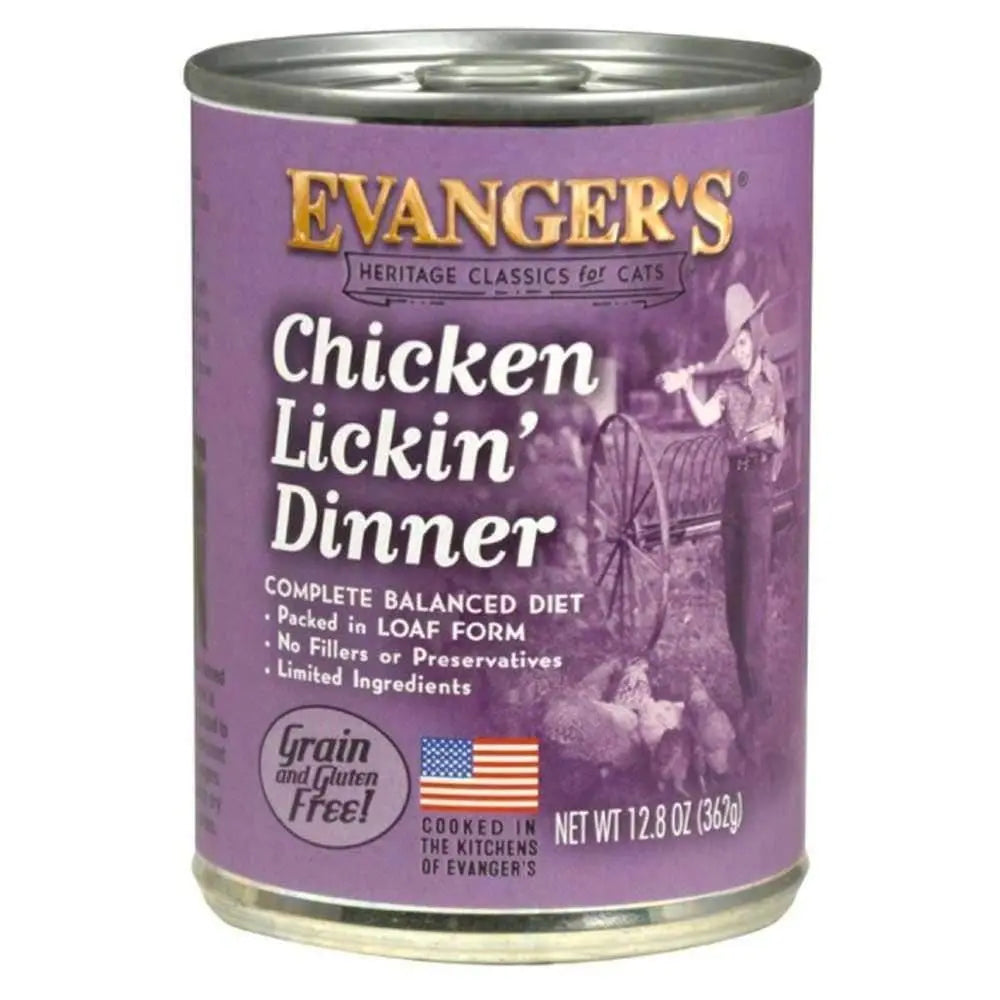 Evanger's Heritage Classic Grain - Free Canned Wet Cat Food with Chicken Lickin' Dinner