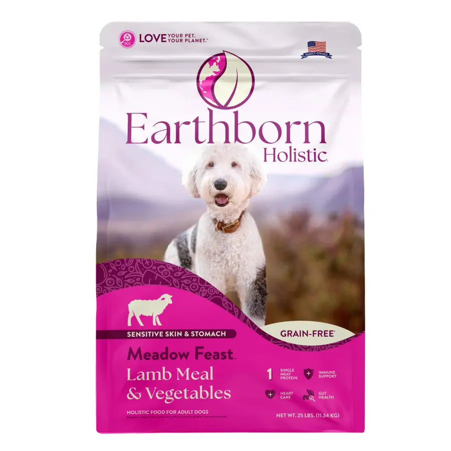 Earthborn Holistic Grain - Free Dry Dog Food: Meadow Feast Lamb Meal & Vegetables Recipe for Dogs