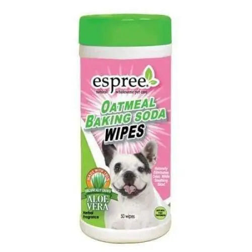 Espree Natural Oatmeal and Baking Soda Dog Grooming Wipes for Quick Clean