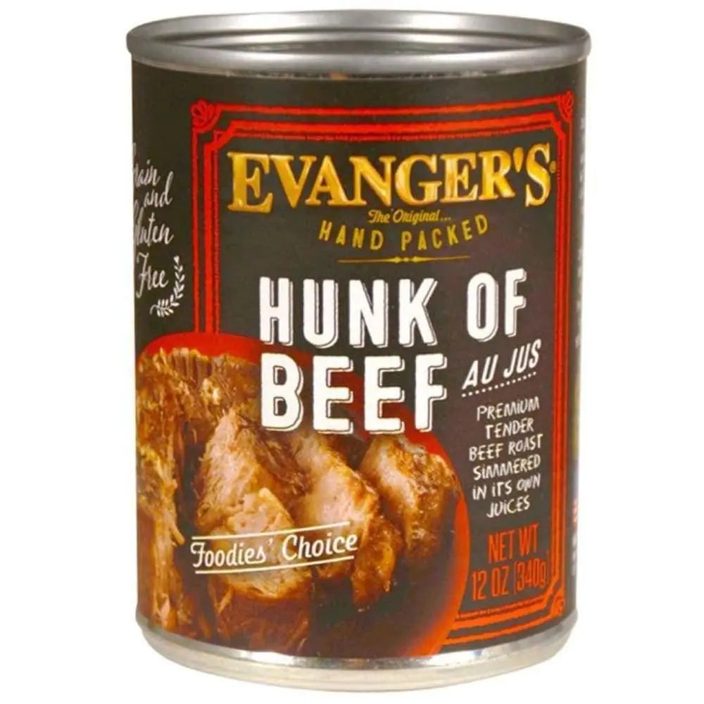 Evanger's Premium Hand - Packed Case of 12 Cans of Whole - Piece Beef Canned Dog Food
