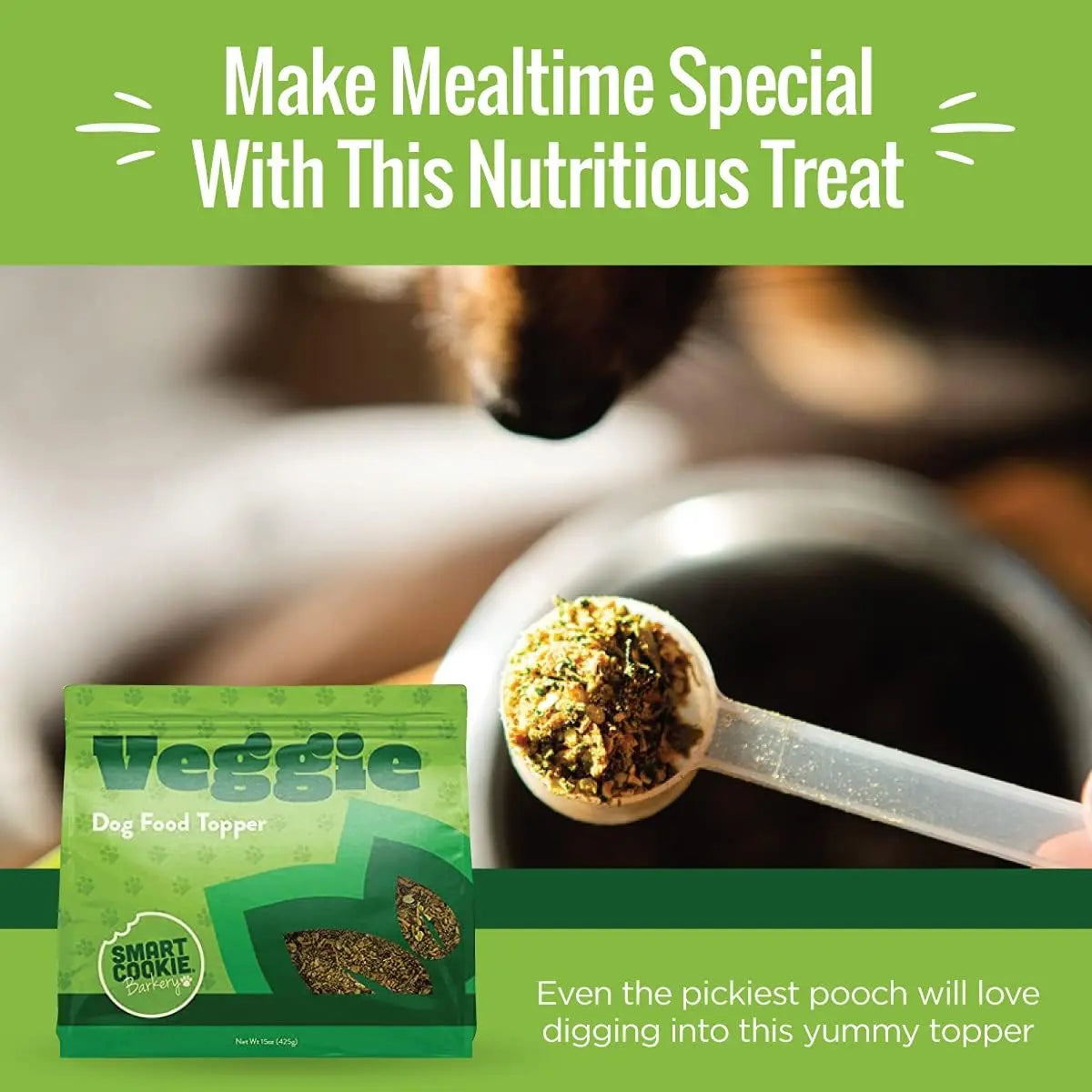 Healthy Freeze-Dried Smart Cookie Veggie Topper for Dog Meals