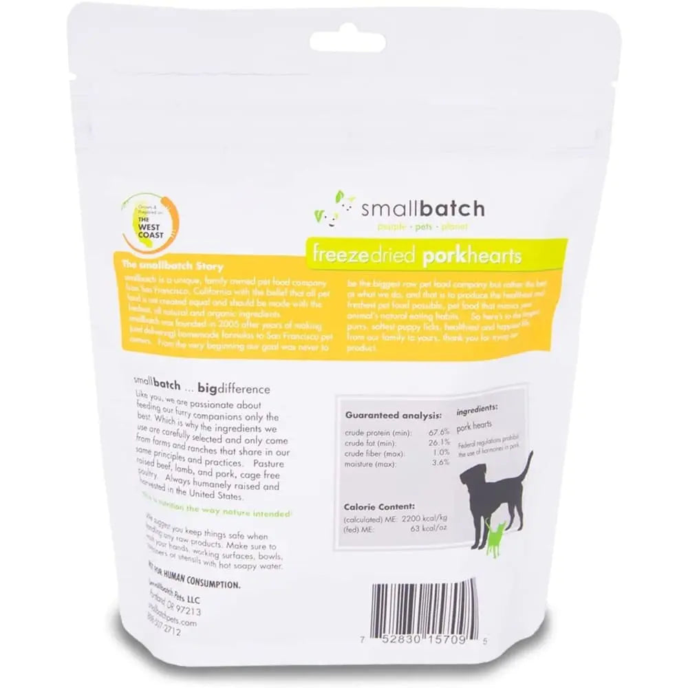 Small - batch Premium Freeze - Dried Single - Ingredient Pork Heart Treats for Dogs and Cats, 3.5 Ounce