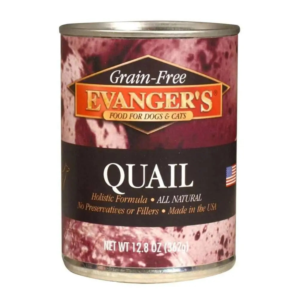 Evanger's Premium Grain-Free Canned Quail Dog and Cat Food - Pack of 12 Cans