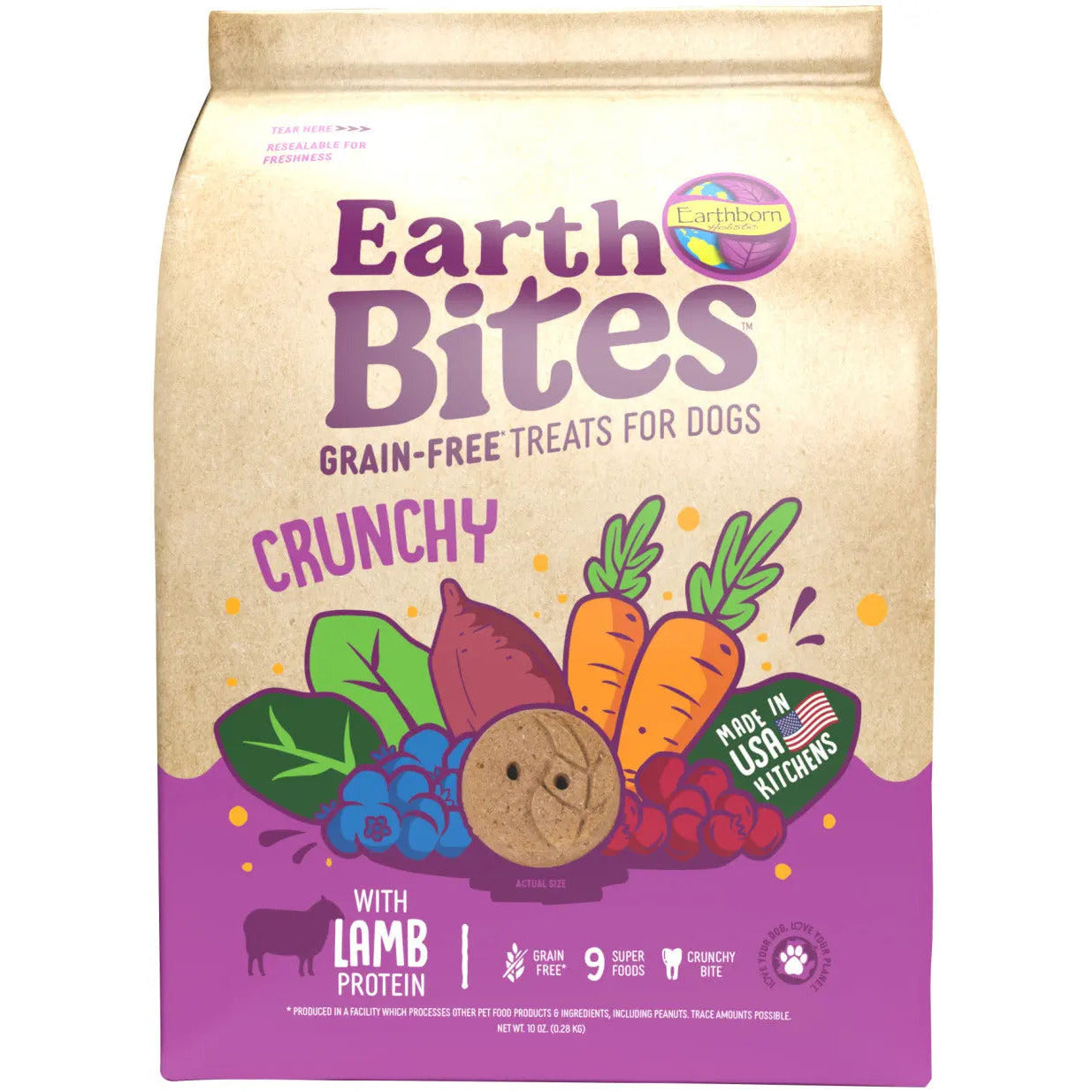 Earthborn Holistic EarthBites Premium Crunchy Dog Treats - Grain - Free Salmon Protein Biscuits for Dogs
