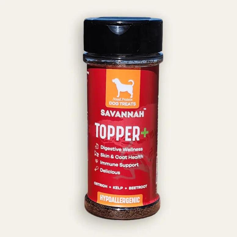 Savannah Pet Food Topper Plus: Ostrich & Beetroot - 3 oz Gut-Healthy Flavor Boost for Dog Kibble