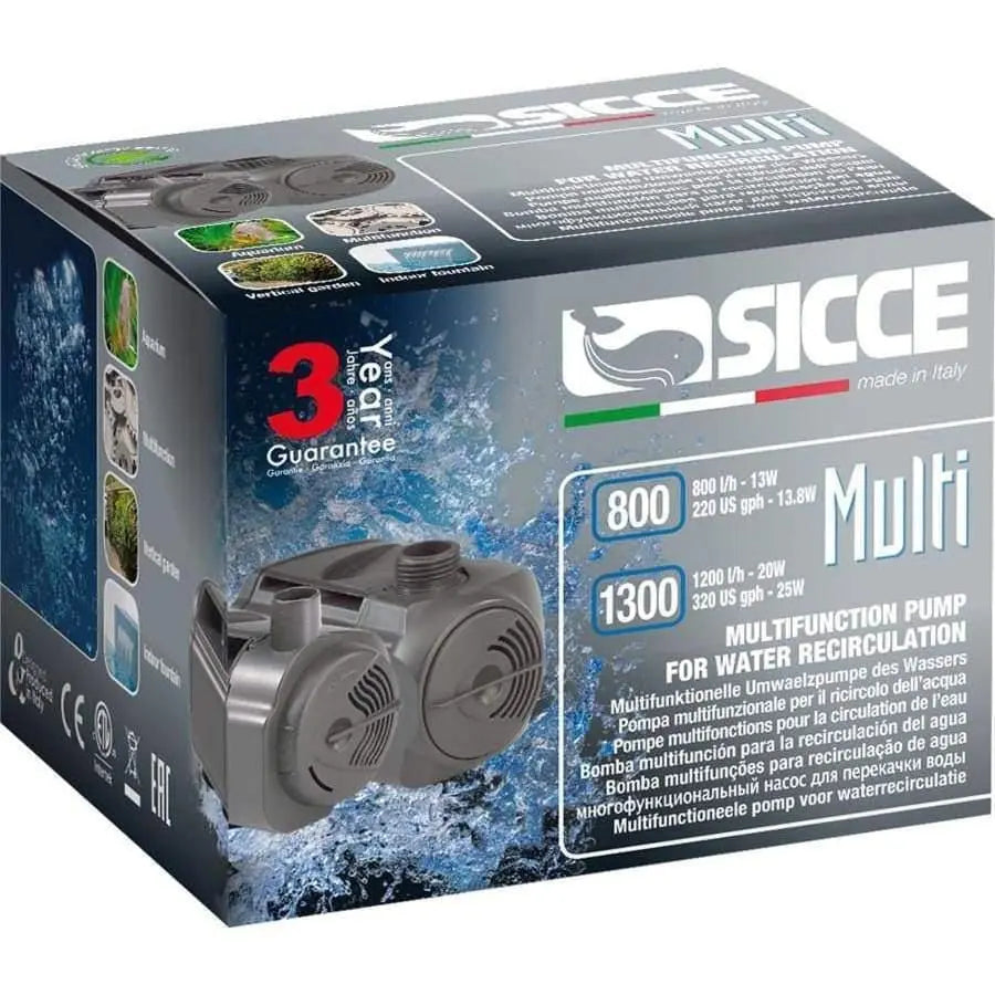 Sicce MULTI 800 Water Pump - Single Unit with 220 Gallons Per Hour Flow Rate