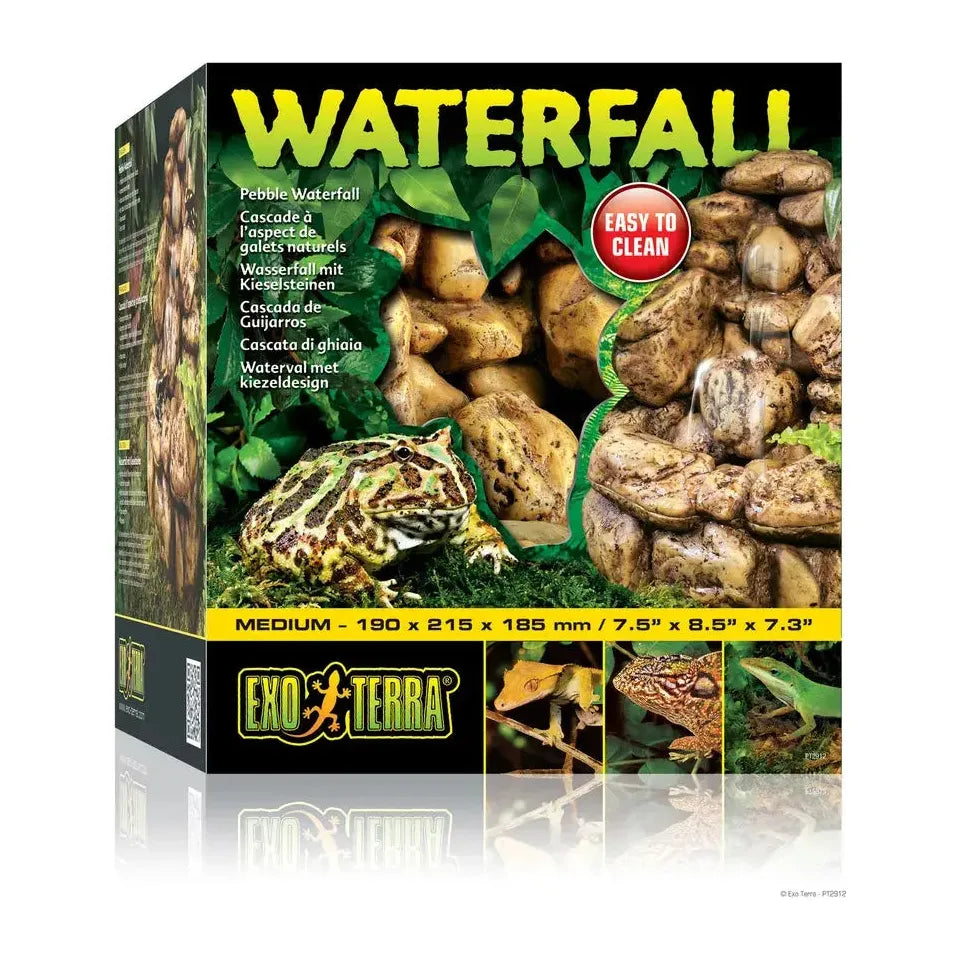 Exo Terra Reptile Habitat Pebble Waterfall with Integrated Pump for Enhanced Reptile Environment