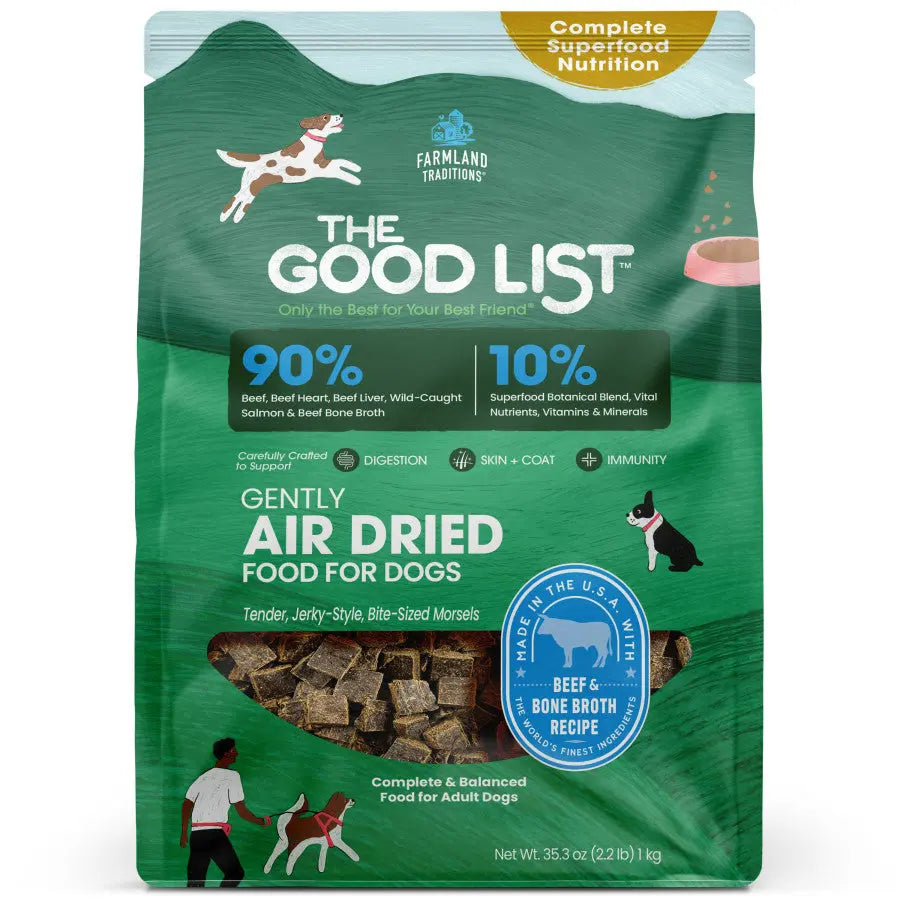 Farmland Traditions The Good List: Air - Dried Beef & Bone Broth Premium Dog Food