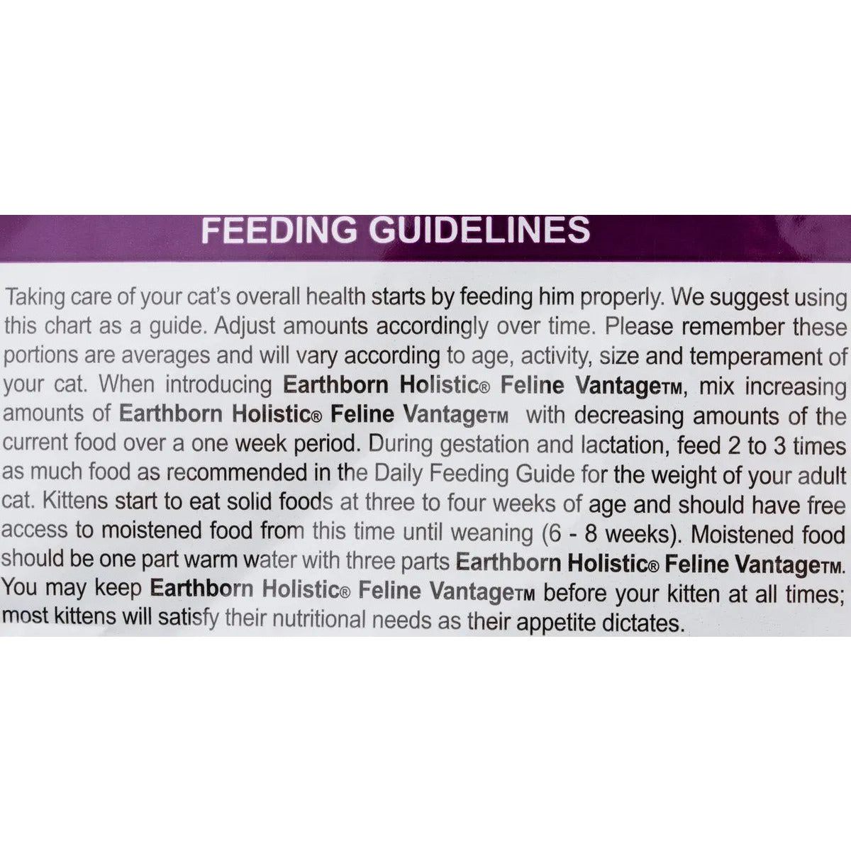 Earthborn Holistic® Feline Vantage™ High - Quality Holistic Cat and Kitten Food