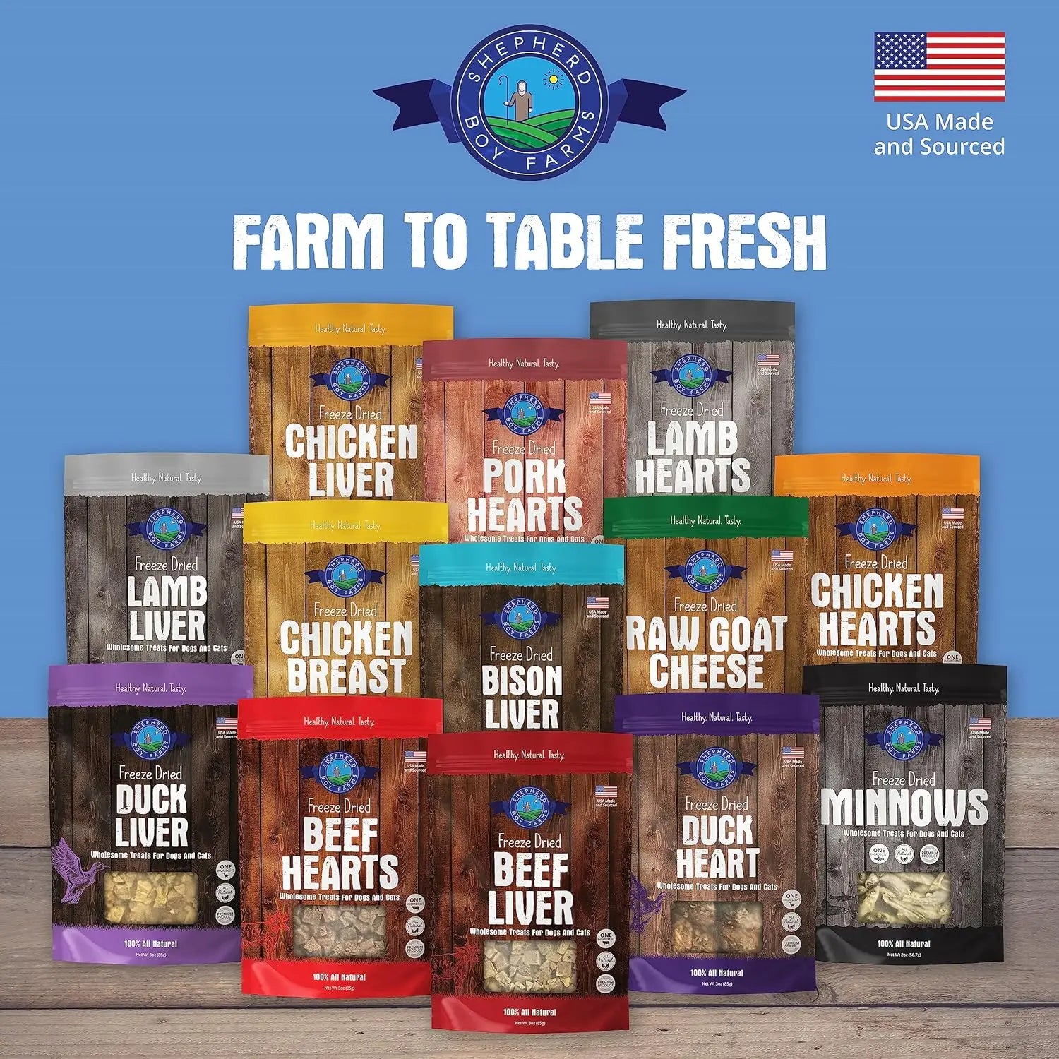 Shepherd Boy Farms Premium Freeze - Dried Duck Liver Canine Treats for Dogs of All Ages