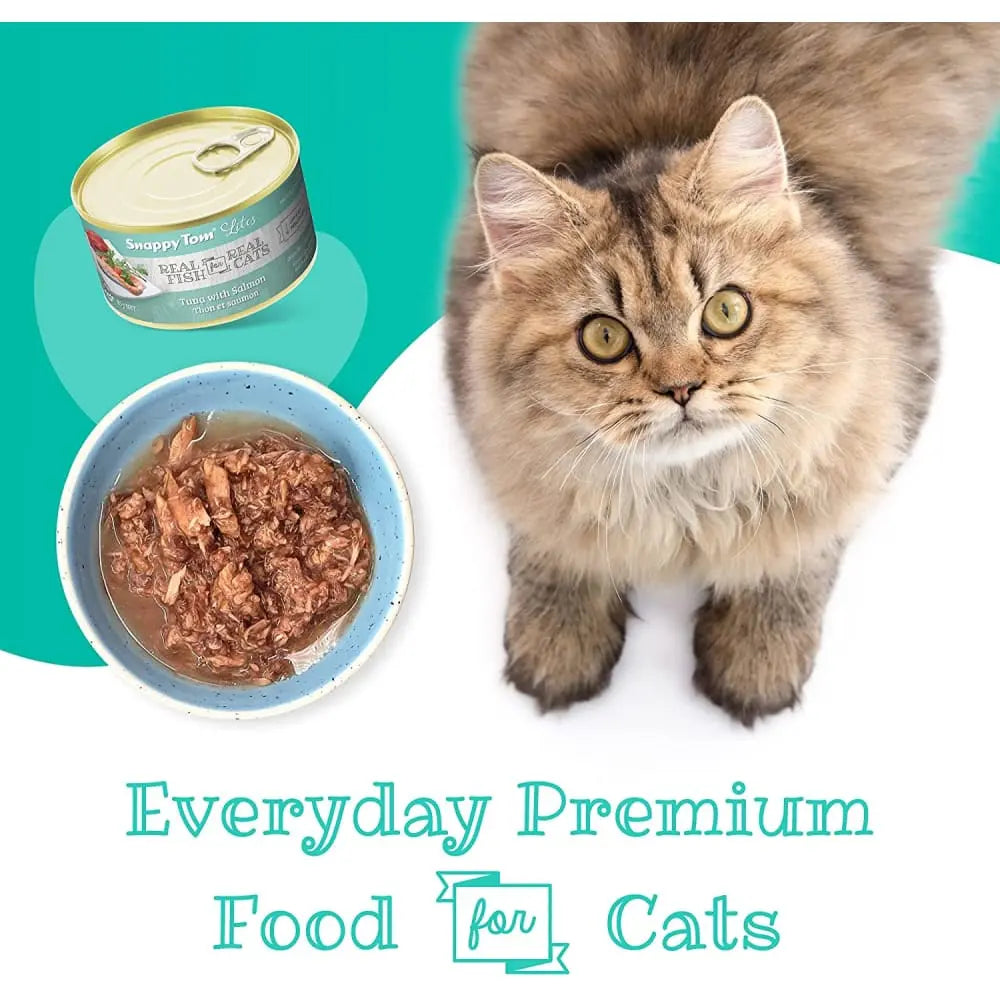Snappy Tom Low - Calorie Canned Cat Food with Tuna and Salmon