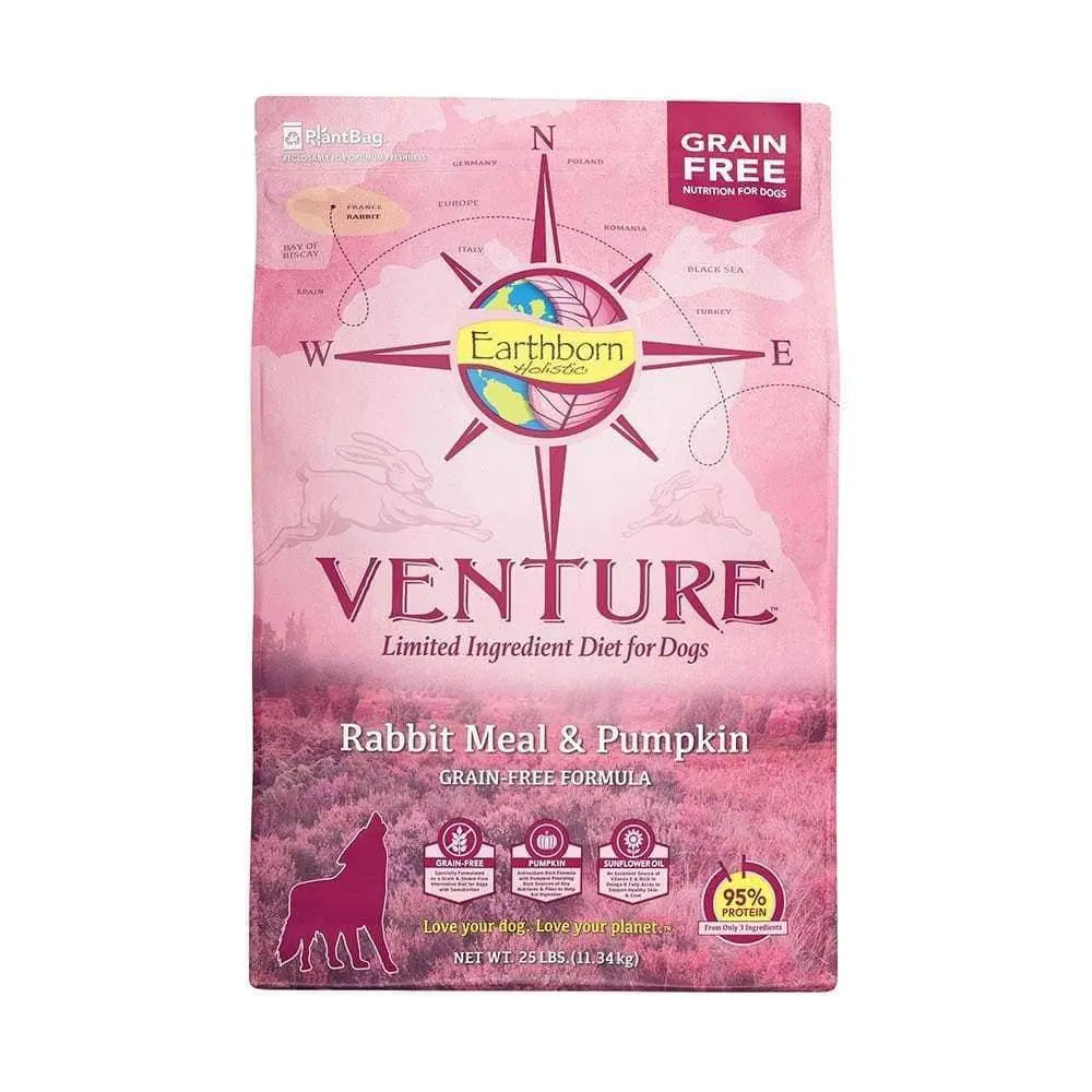 Earthborn Holistic Venture Rabbit Meal & Pumpkin 25 Lbs Grain-Free Dog Food