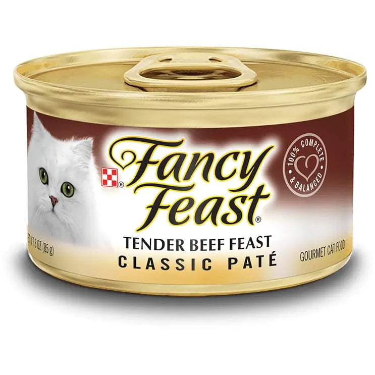 Fancy Feast Gourmet Wet Cat Food - 24 Cans of 3 oz Tender Beef