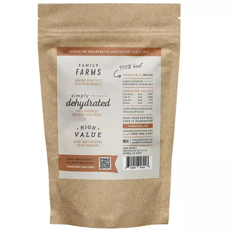 Farm Hounds Premium Natural Dehydrated Beef Liver Dog Treats