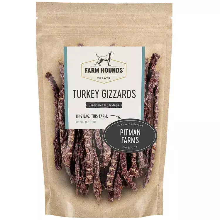 Farm Hounds All - Natural Dehydrated Chicken Gizzard Sticks Ideal for Dog Training Treats