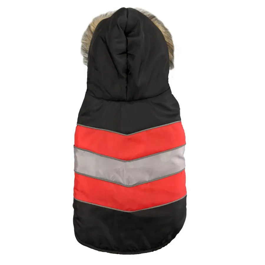 Stylish and Reversible Fashion Pet Diagonal Striped Puffy Dog Winter Coat