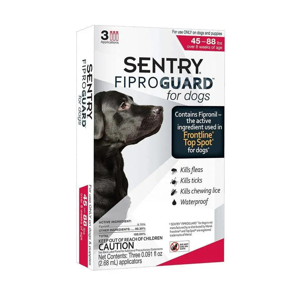 Sentry® Fiproguard 3-Pack Squeeze-On for 45 - 88 Lbs Active Dogs