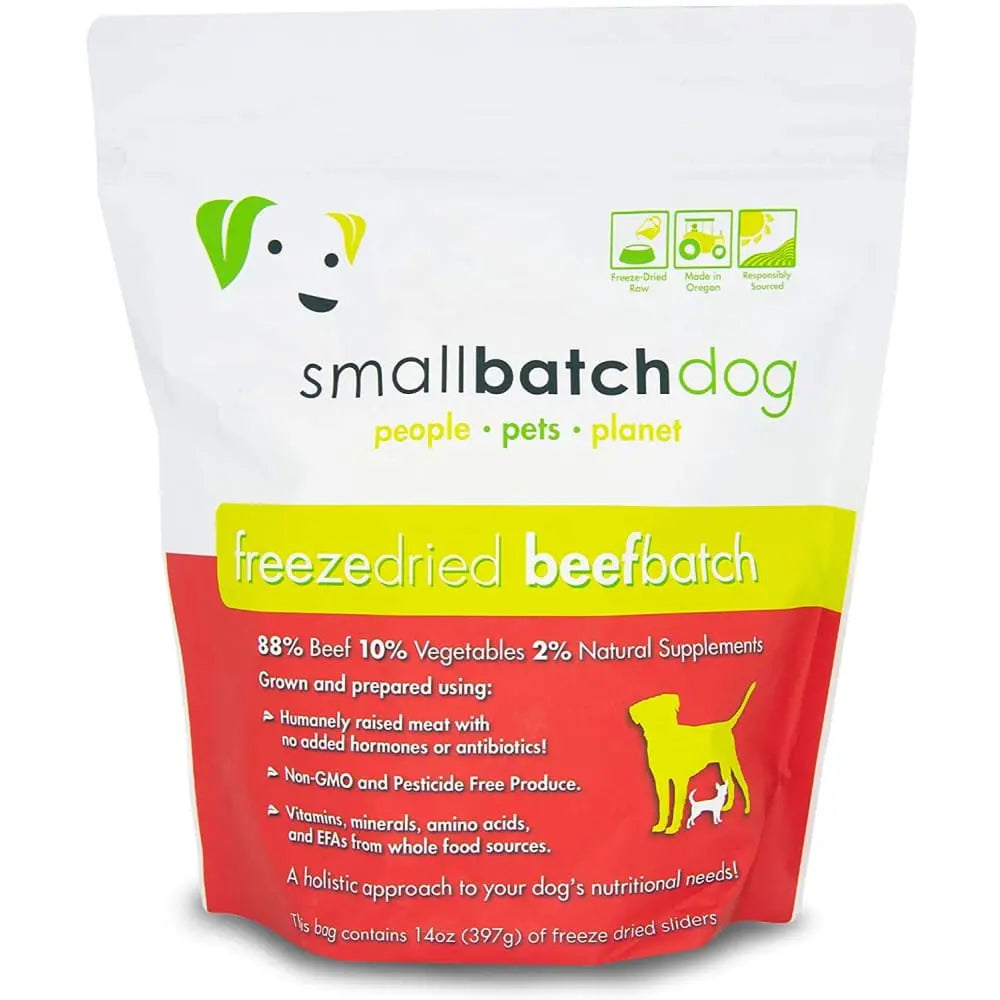 Smallbatch Pets Premium Freeze-Dried Raw Beef Sliders Dog Food Diet