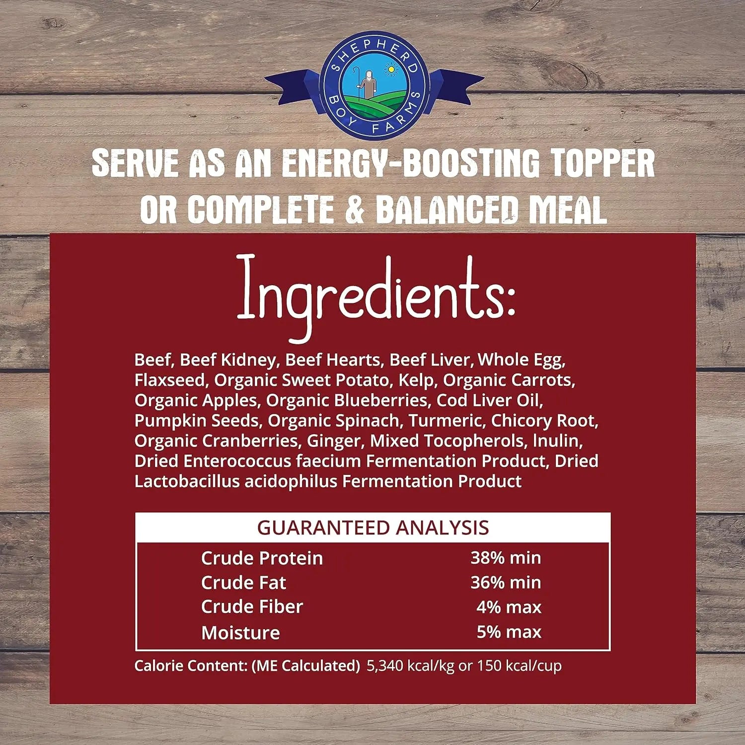 Shepherd Boy Farms Premium Freeze - Dried Beef - Based Recipe Dog Food, 14 - Ounce Package