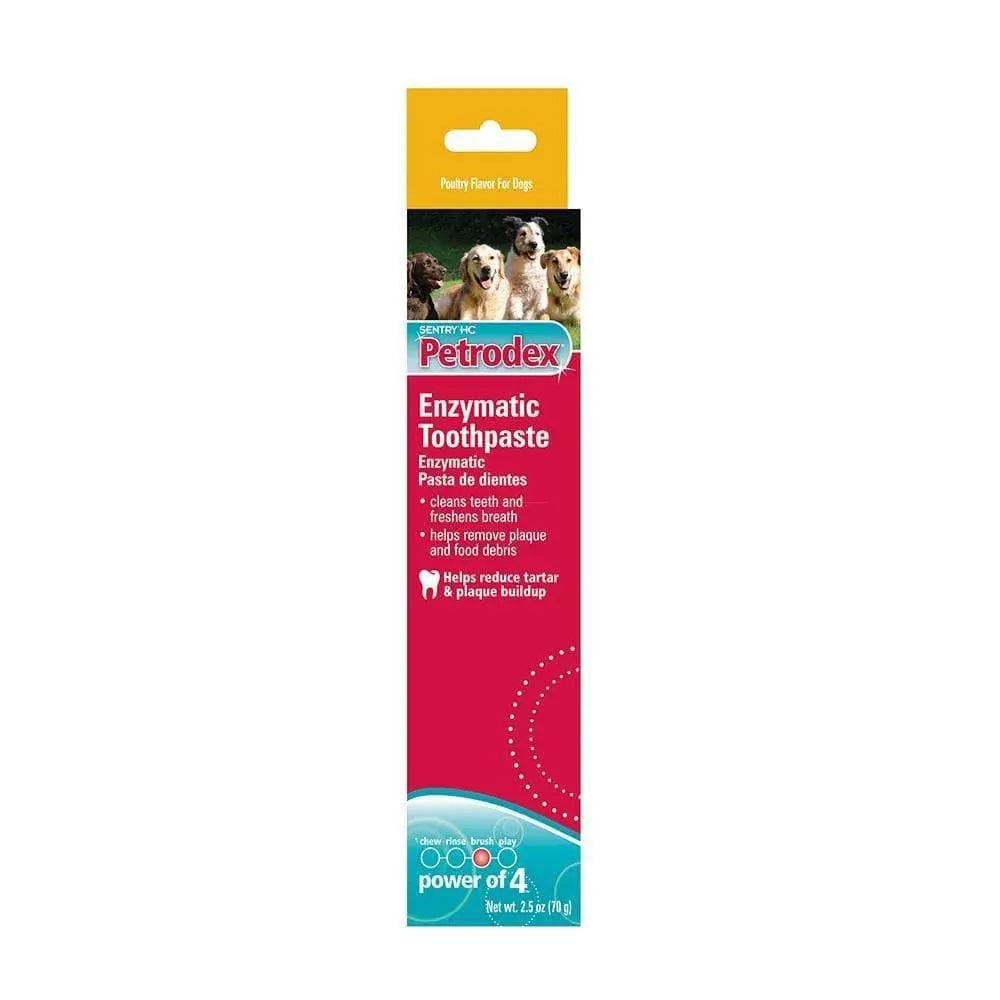 Sentry Petrodex Enzymatic Toothpaste for Dogs, 2.5 Oz, Delicious Poultry Flavor