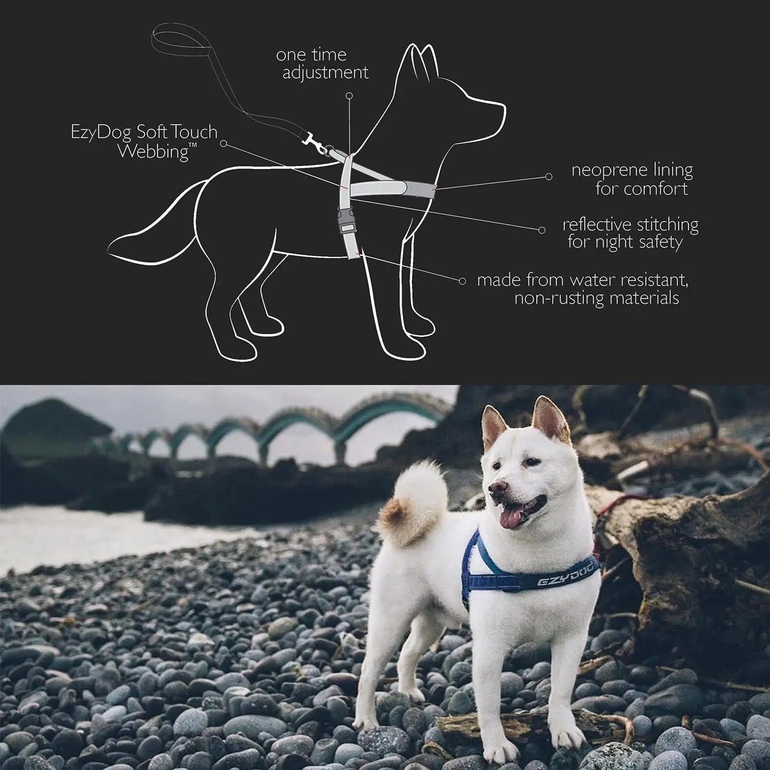 EzyDog Premium Adjustable No-Pull Quick-Fit Dog Harness