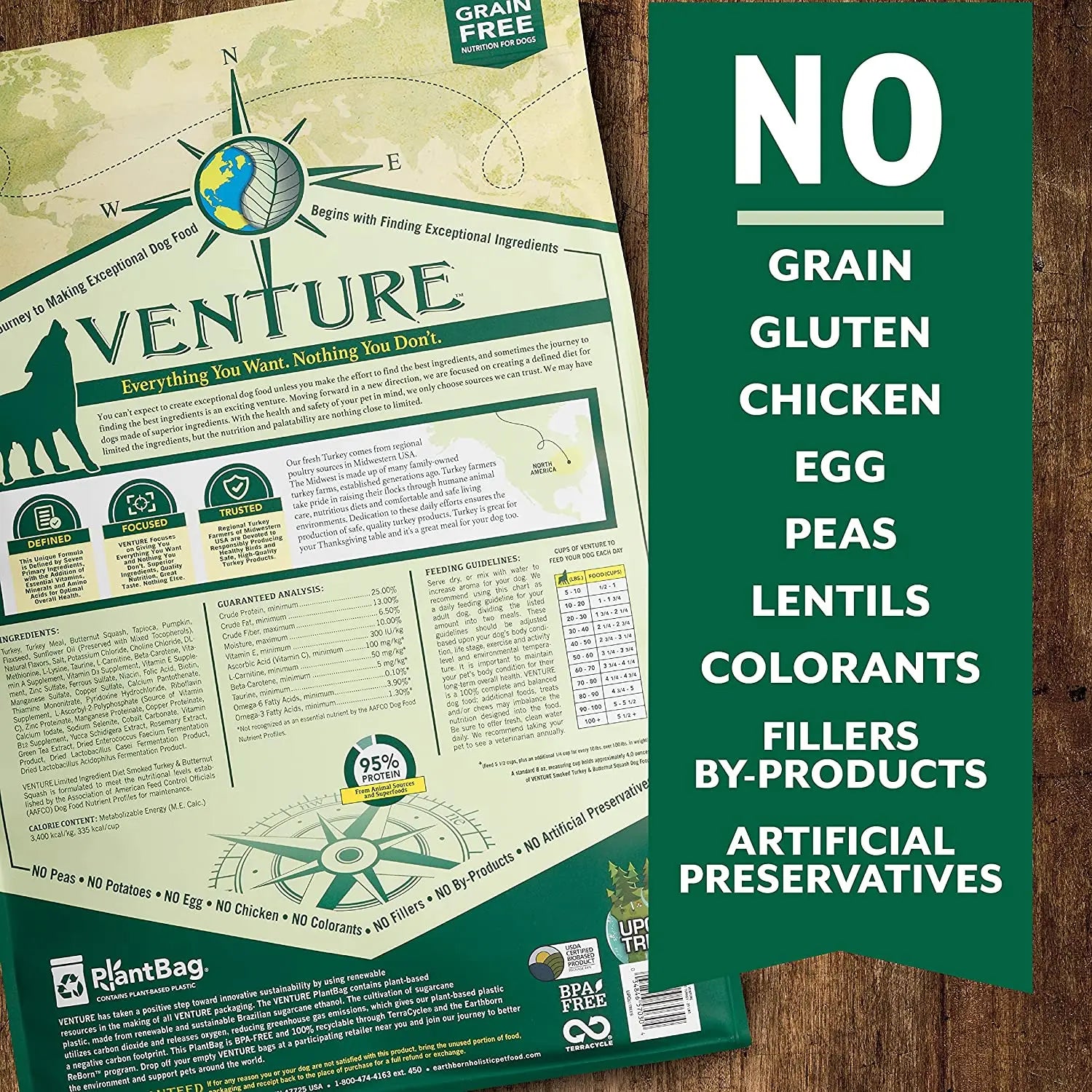 Earthborn Holistic® Venture™ Grain-Free Dog Food Formula with Turkey Meal and Butternut Squash