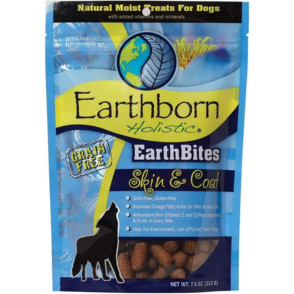 Earthborn Holistic Grain-Free Soft Dog Treats - EarthBites for Skin & Coat Health, 7.5 oz