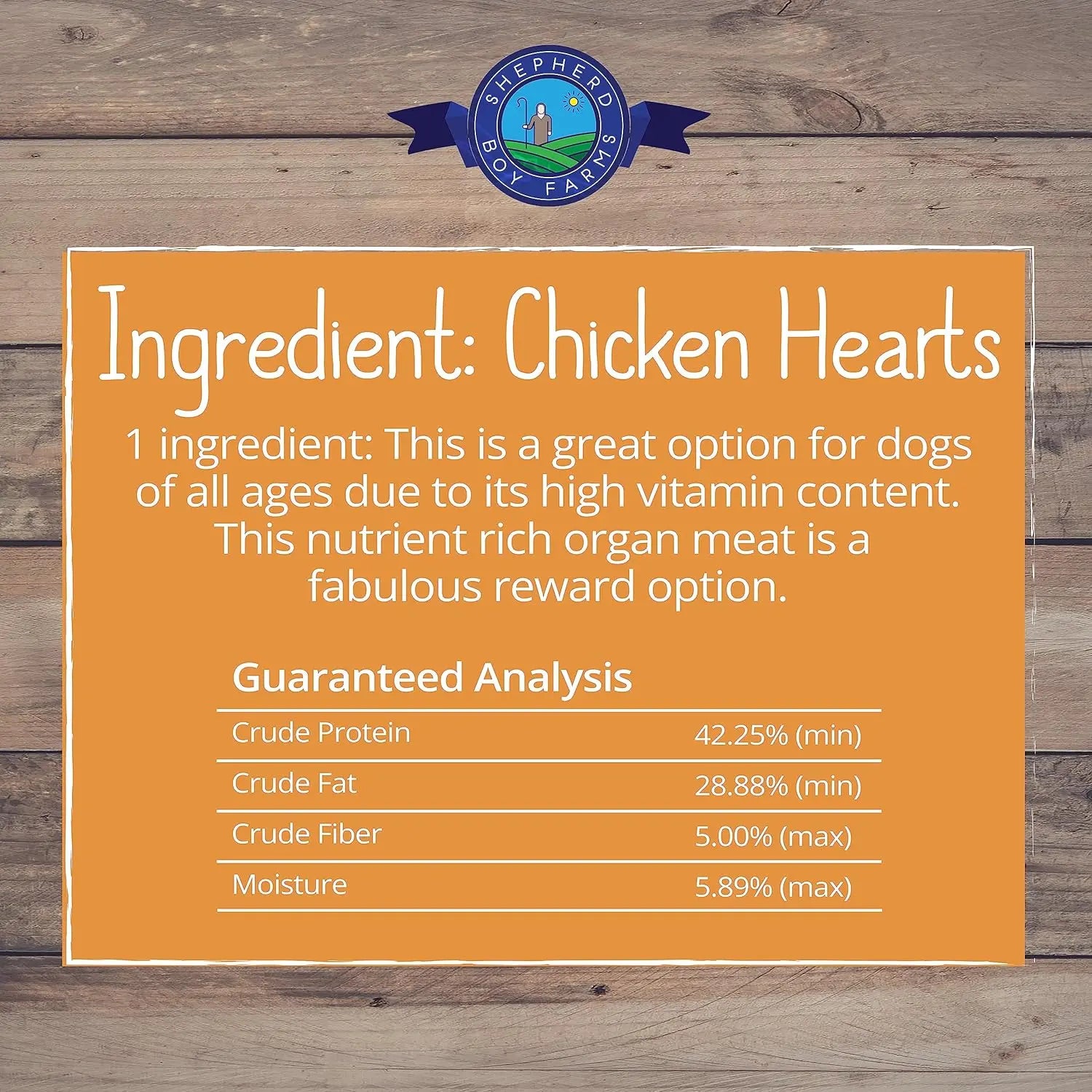 Shepherd Boy Farms Premium Freeze - Dried American Chicken Heart Dog Snacks