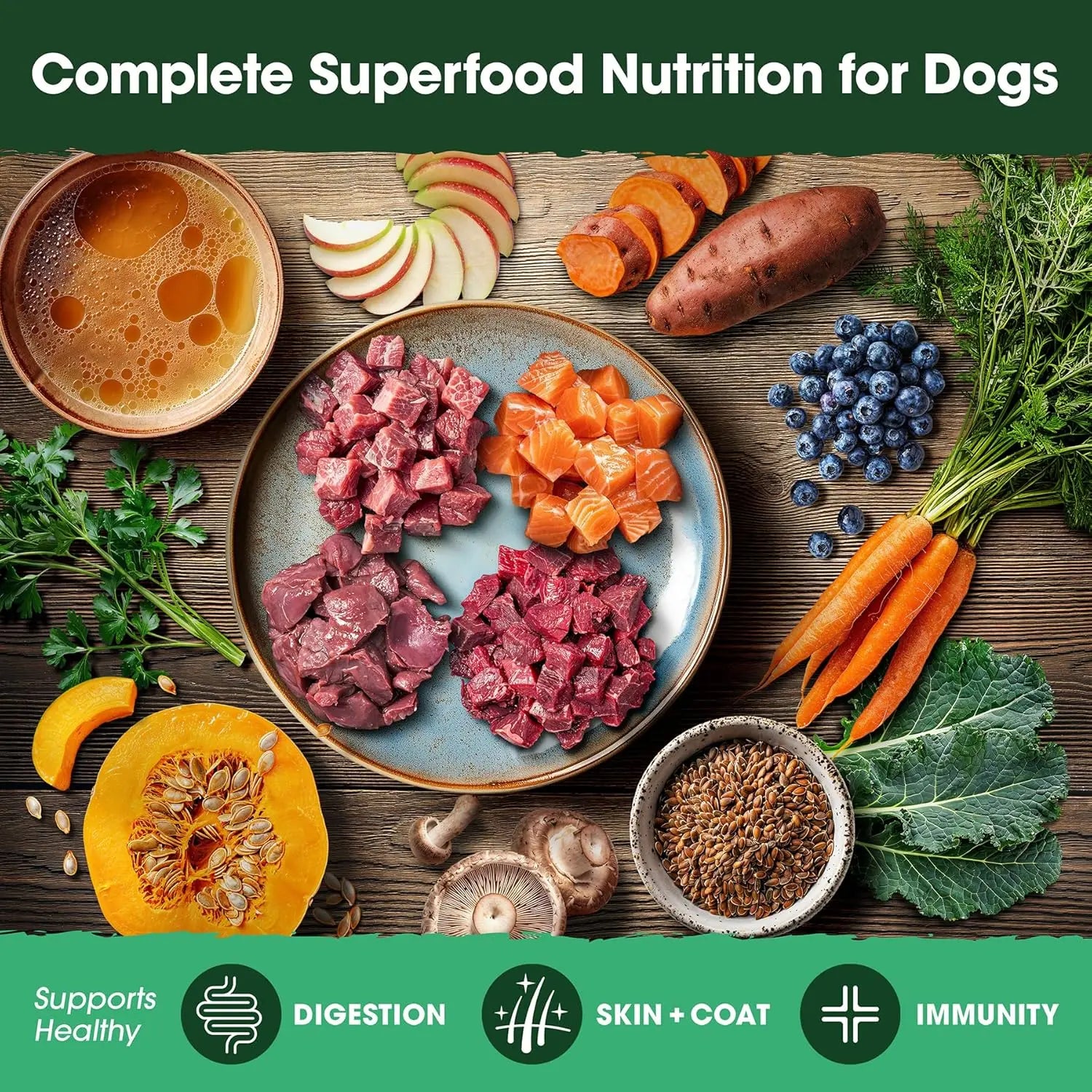 Farmland Traditions The Good List Gently Air - Dried Gourmet Dog Food with Lamb, Venison & Bone Broth for Canine Delight