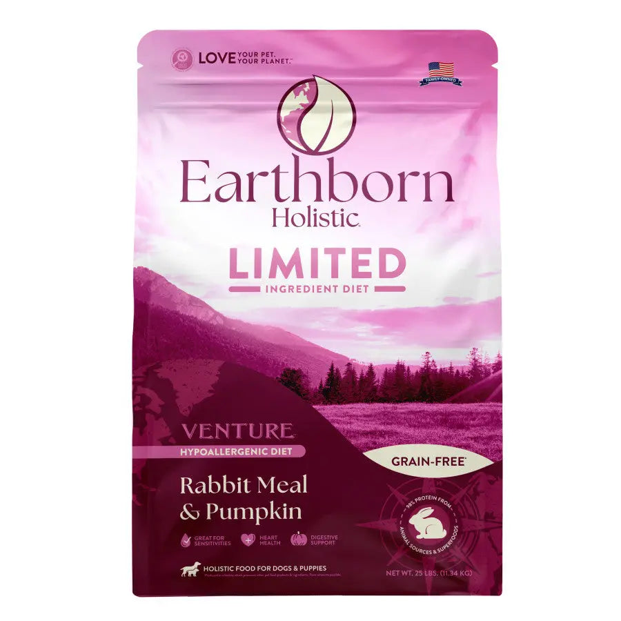 Earthborn Holistic Grain-Free Limited Ingredient Dry Dog Food with Rabbit Meal & Pumpkin