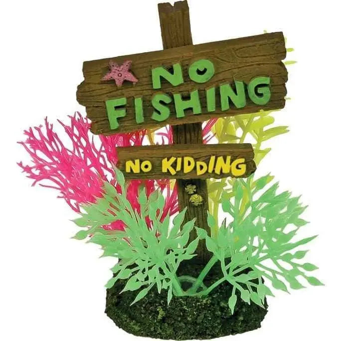 Colorful Floral - Surrounded Exotic No - Fishing Sign for Aquariums
