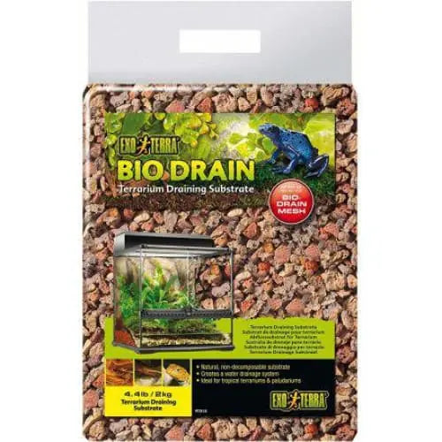 Exo-Terra Terrarium Draining Substrate - BioDrain, Natural Non-Decomposable Crushed Lava for Reptile Habitats