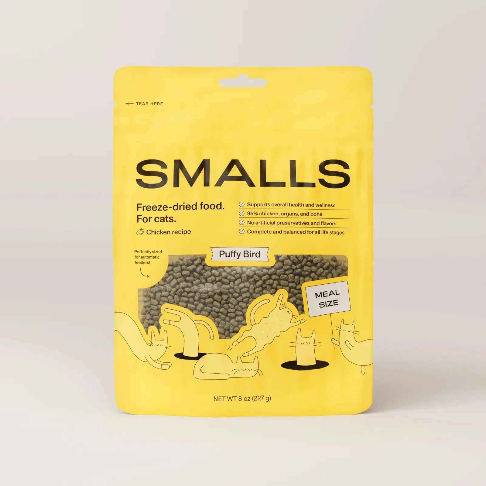 Smalls Freeze - Dried Puffy Bird Chicken Recipe Premium Cat Food for a Healthy Feline Diet