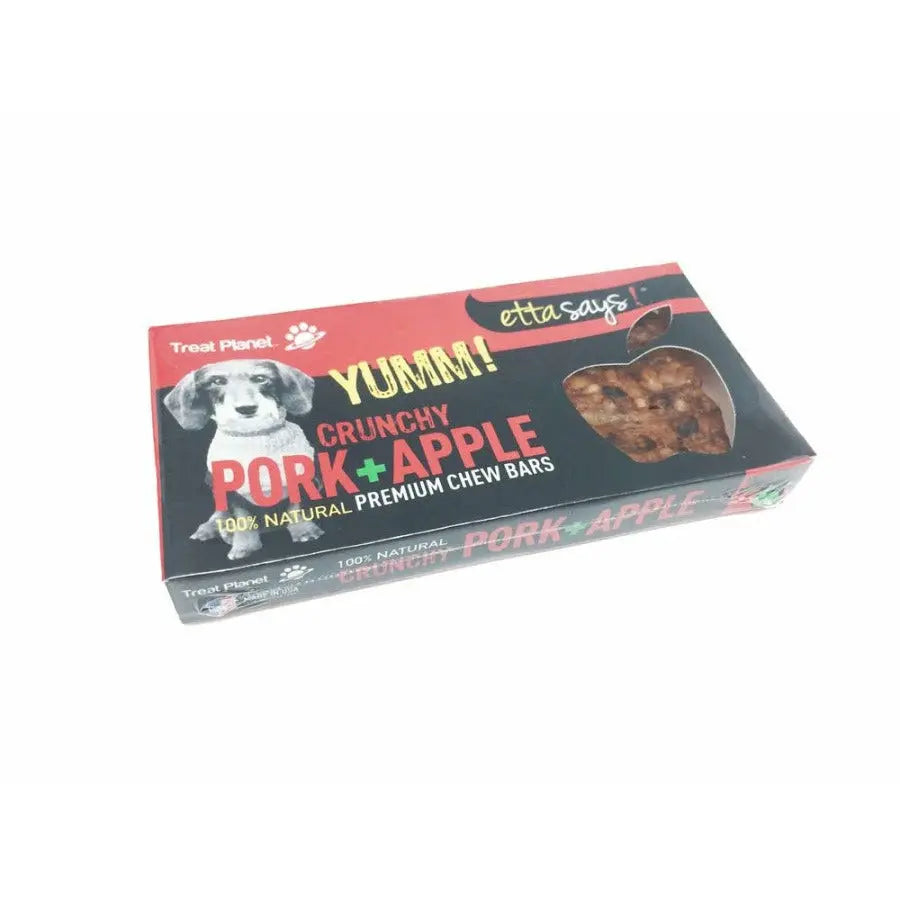 Etta Says! High - Quality Premium Crunchy Dog Treat Bars Made with Pork and Apple
