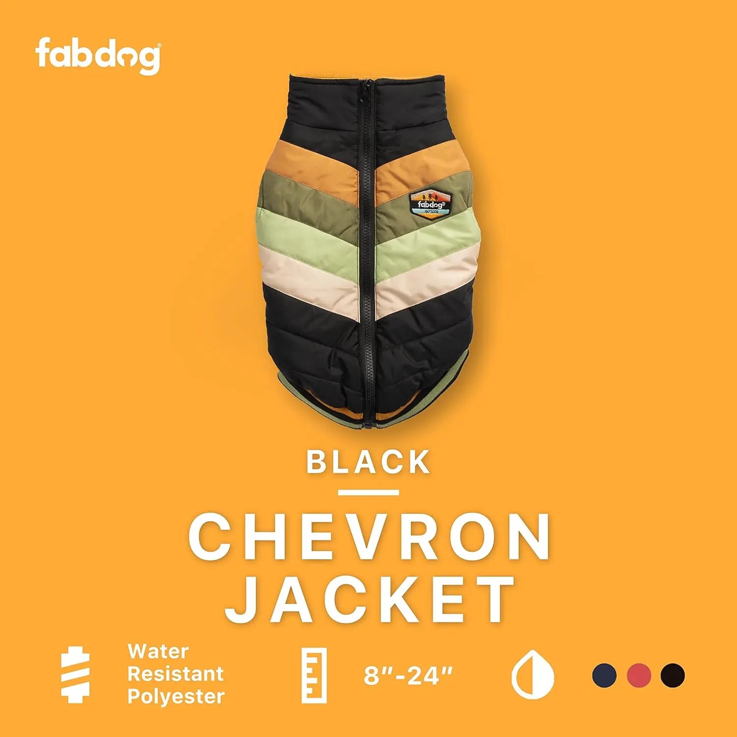Fabdog Stylish Chevron Patterned Dog Winter Coat for a Fashionable Pup