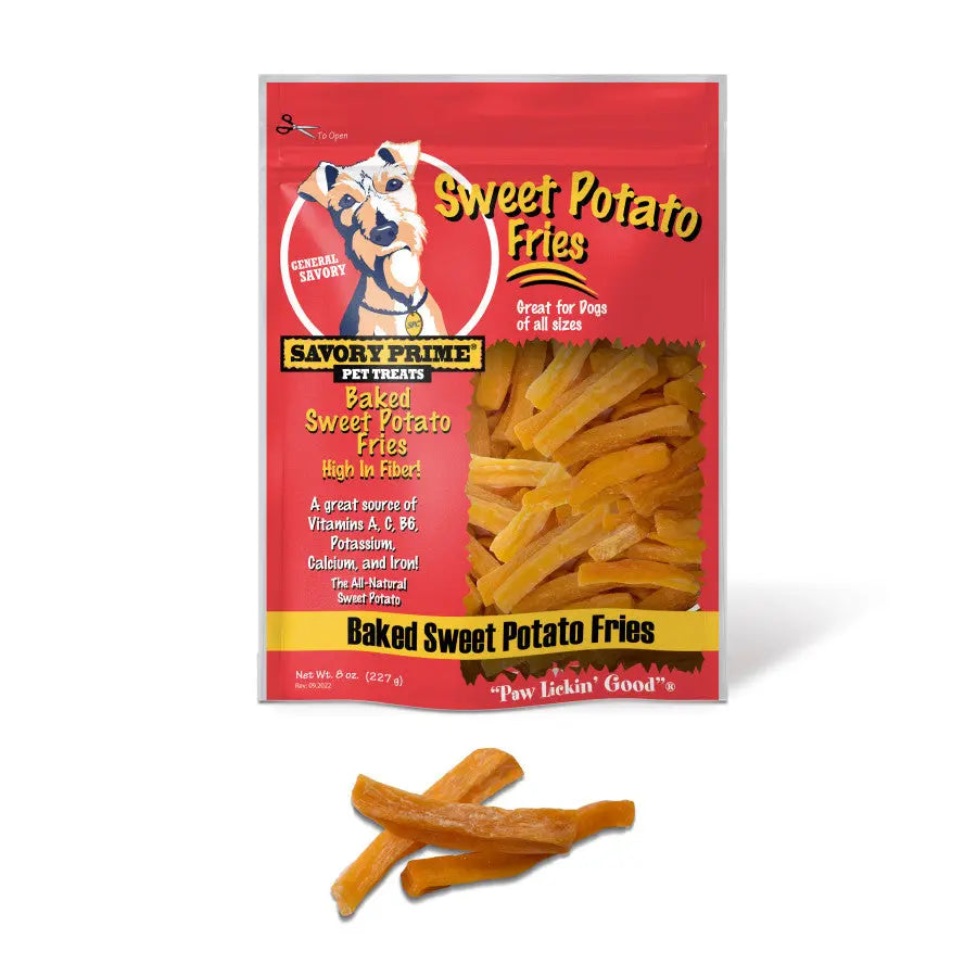 Premium Savory Baked Sweet Potato Fries Dog Treats - A Delightful Snack for Canines
