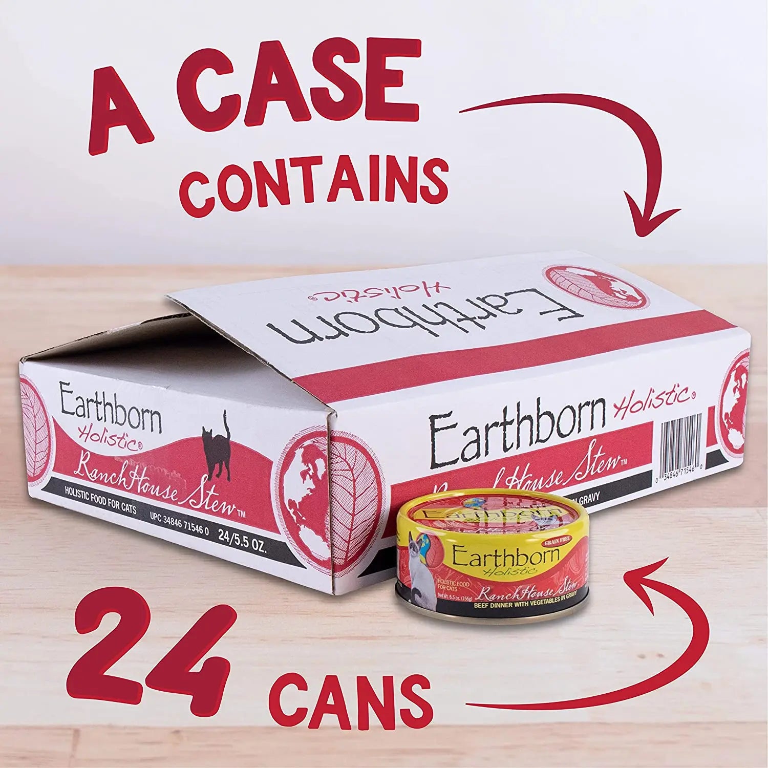 Earthborn Holistic Grain-Free RanchHouse Stew Beef Wet Cat Food, 24 Cans of 5.5 oz