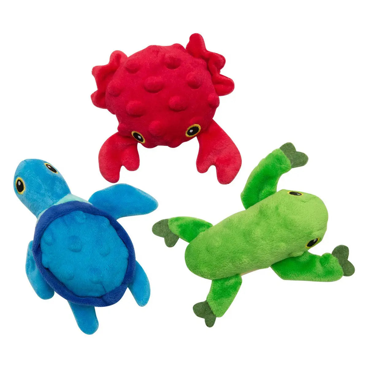 SnugArooz 3-Pack Durable & Eco-Friendly Lil Ocean Buddies Plush Dog Toys